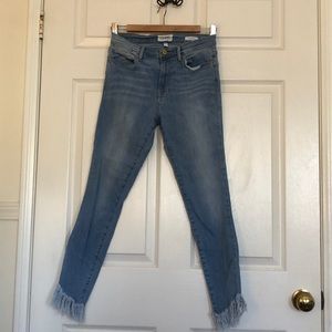 Frame fringe bottom skinny jeans